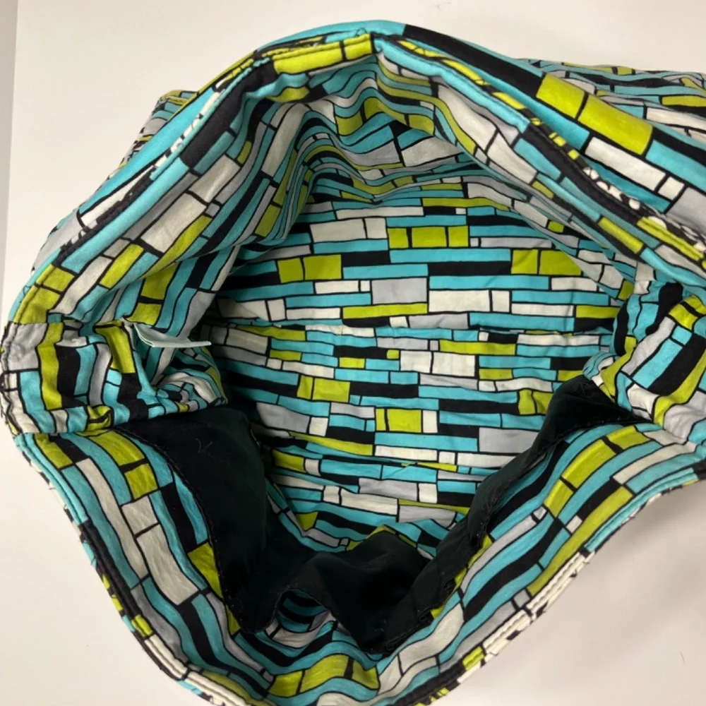 Vera Bradley Island Floral Messenger Bag Crossbody Shoulder Tote Teal/Wh…